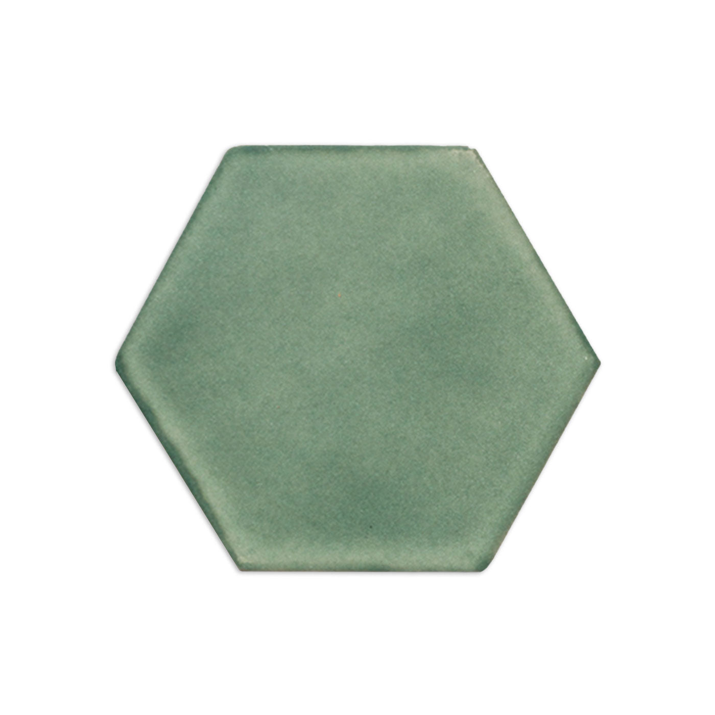 Meadow green hexagon tile by Clay Imports with a matte finish and subtle texture.