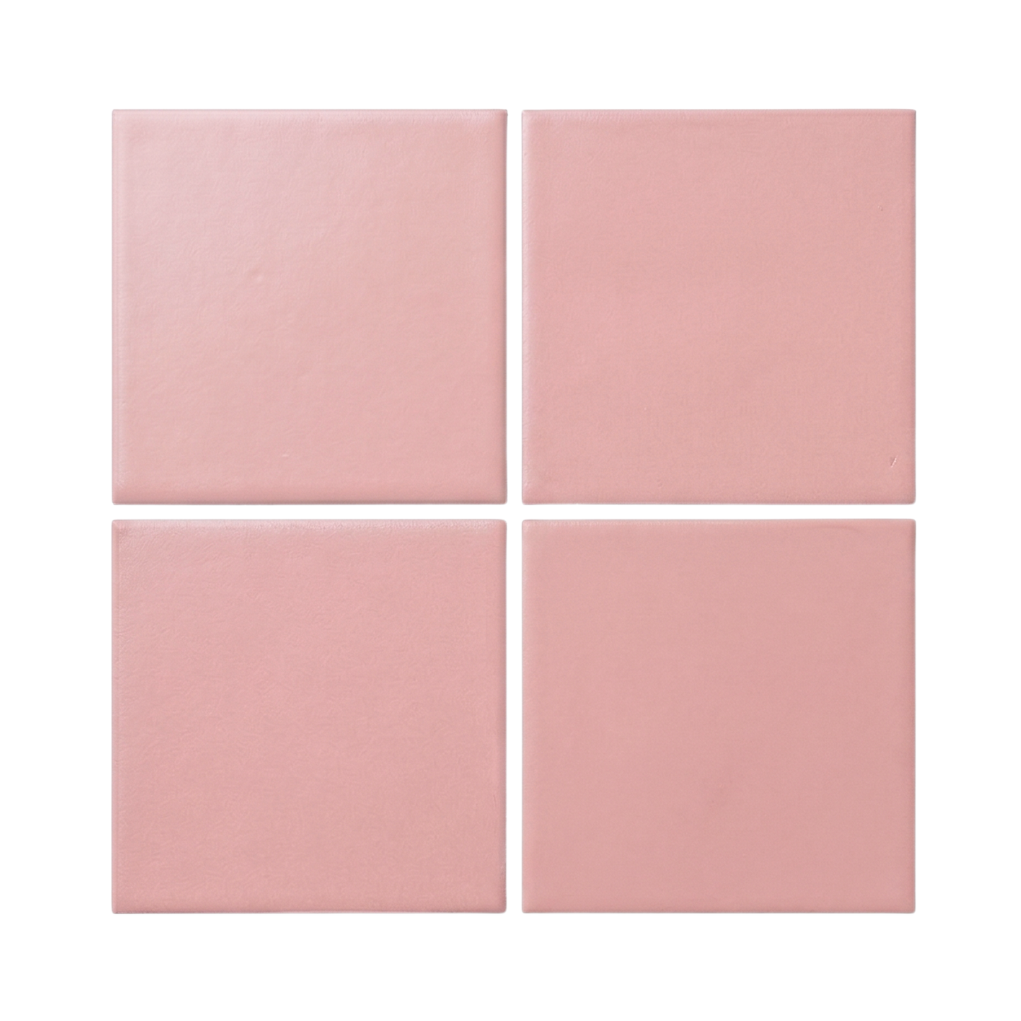 Four pink square clay tiles by Clay Imports, arranged in a grid with a subtle textured finish.