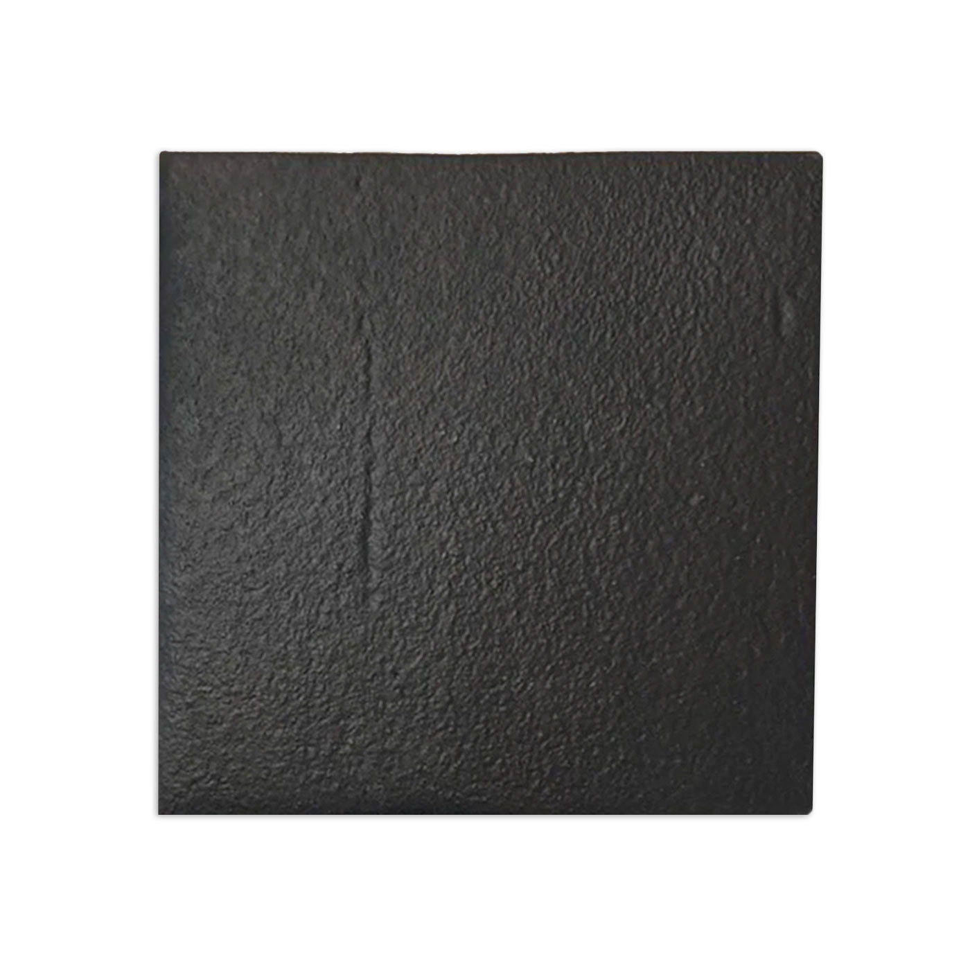 Square noir black sample tile by Clay Imports with a textured, matte surface.