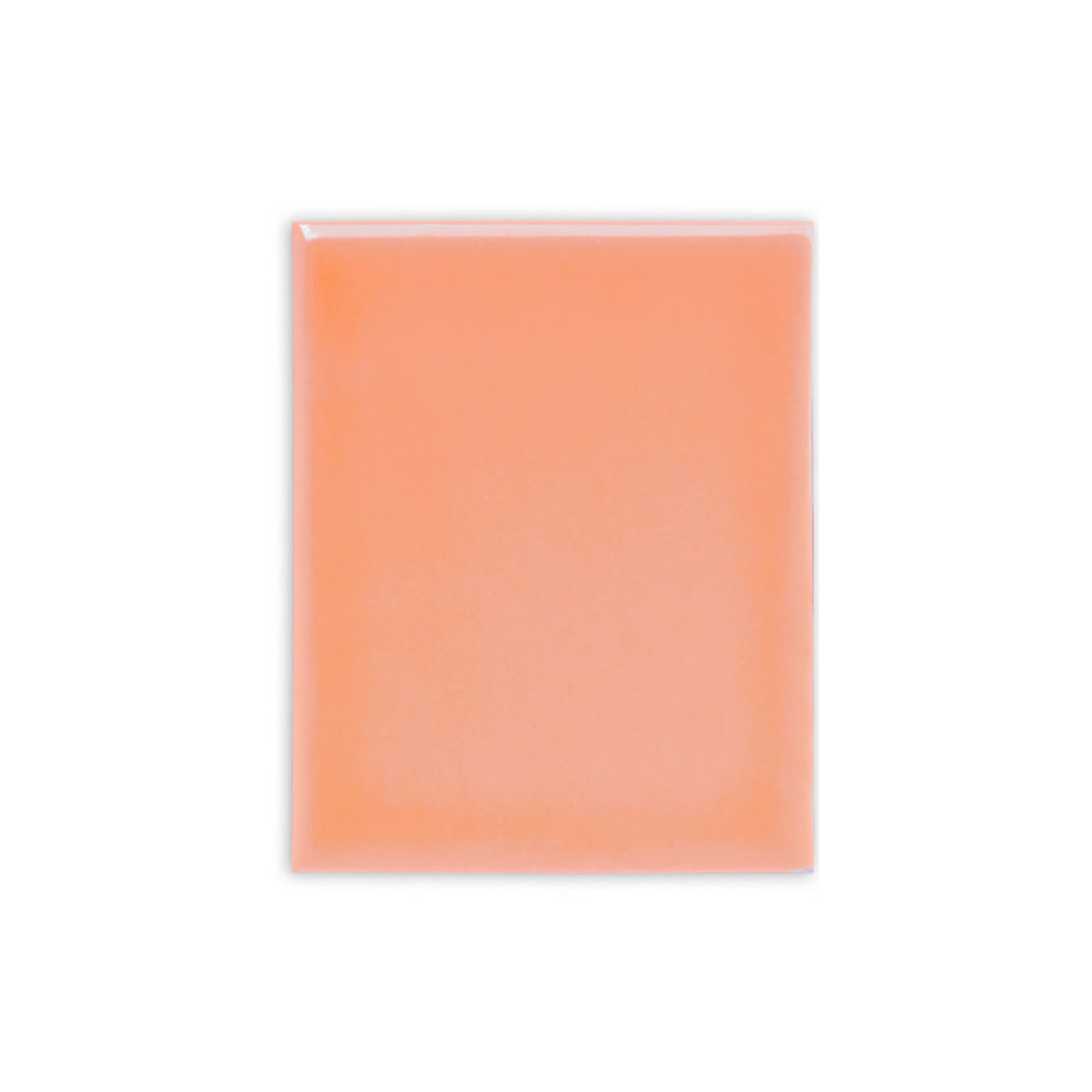 Light orange glossy sample tile from Clay Imports, a single rectangular piece with a subtle shadow.