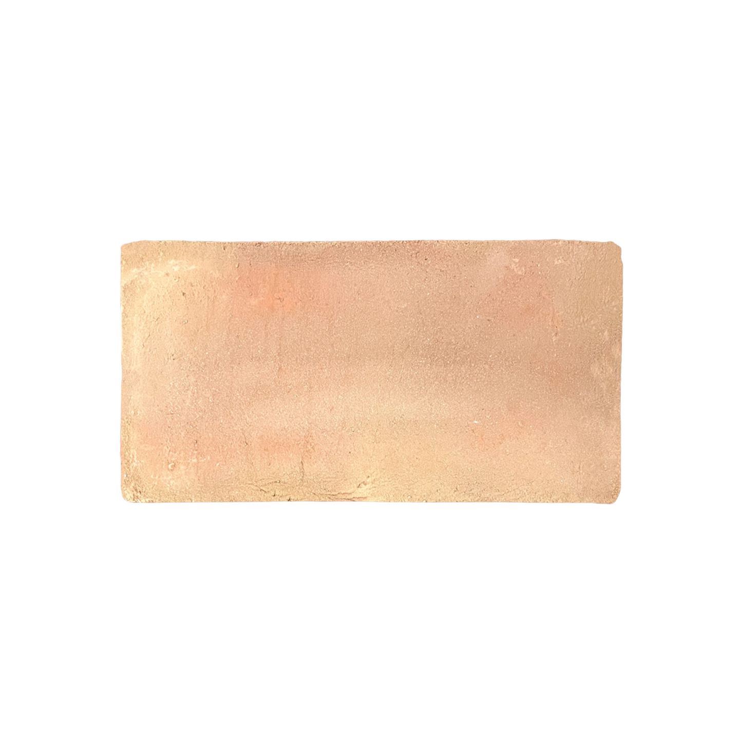 Light terracotta paver sample by Clay Imports Pavers with a rough, matte texture and slightly irregular edges.