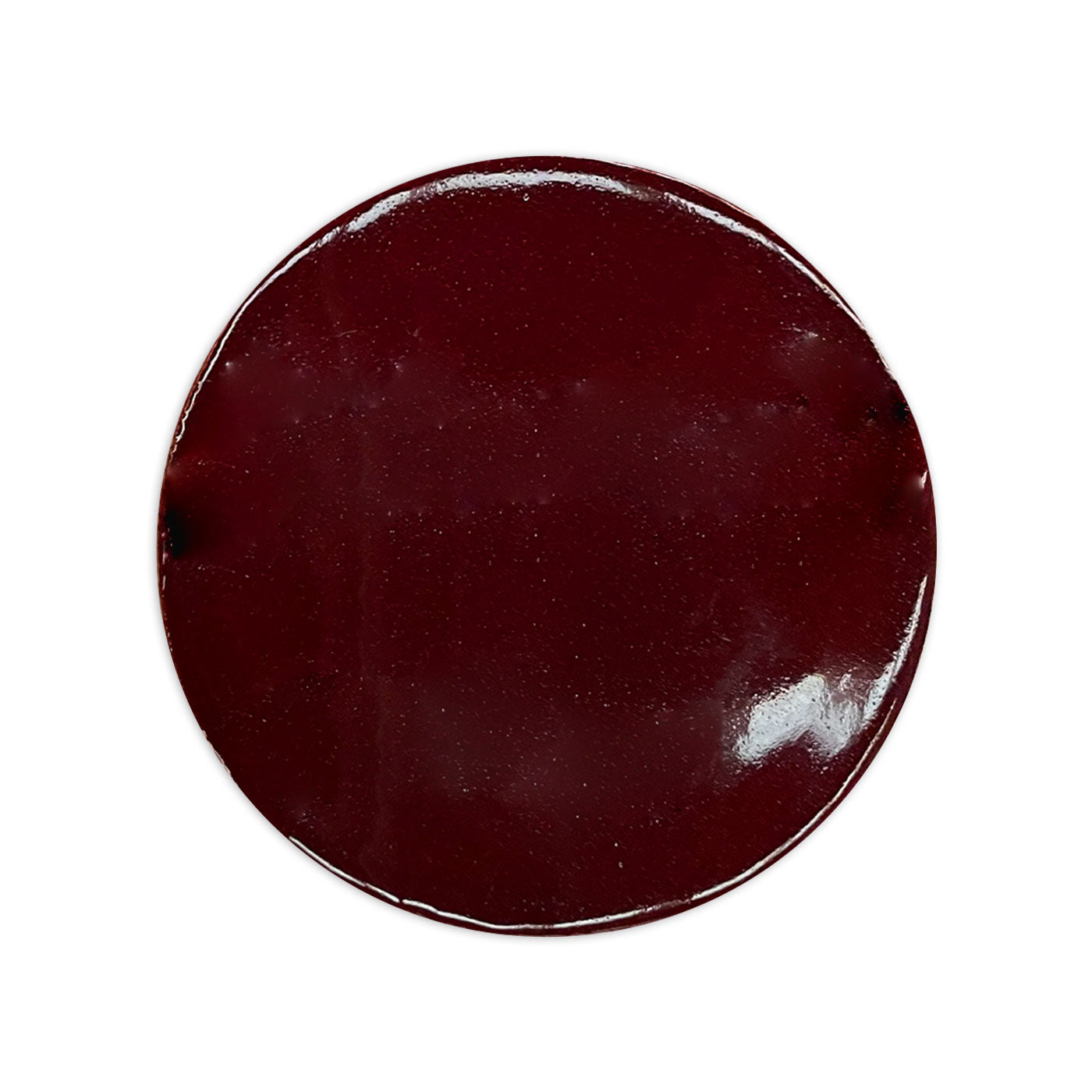Oxblood round solid tile by Clay Imports with a glossy finish and minor surface texture.