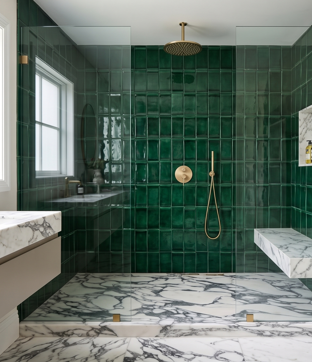 タイルテーブル　RASTICA DESIGNラスティカ・デザイン　グリーン 3 Dimensional Tile - Bota Forest Green Gloss 4