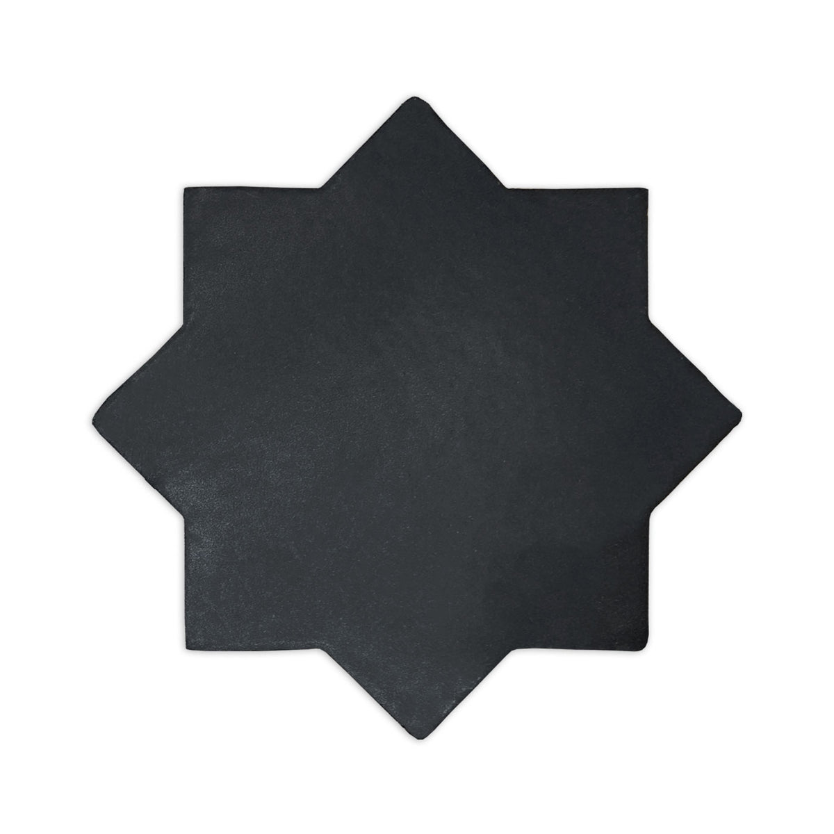 Black suede star solid tile by Clay Imports on a white background.