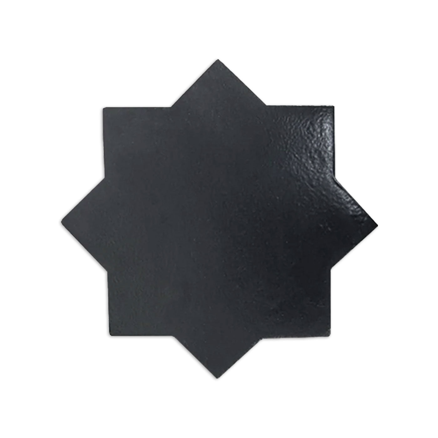 Coal Gray Glazed Terracotta Star & Cross tile by Clay Imports with a slightly textured surface.