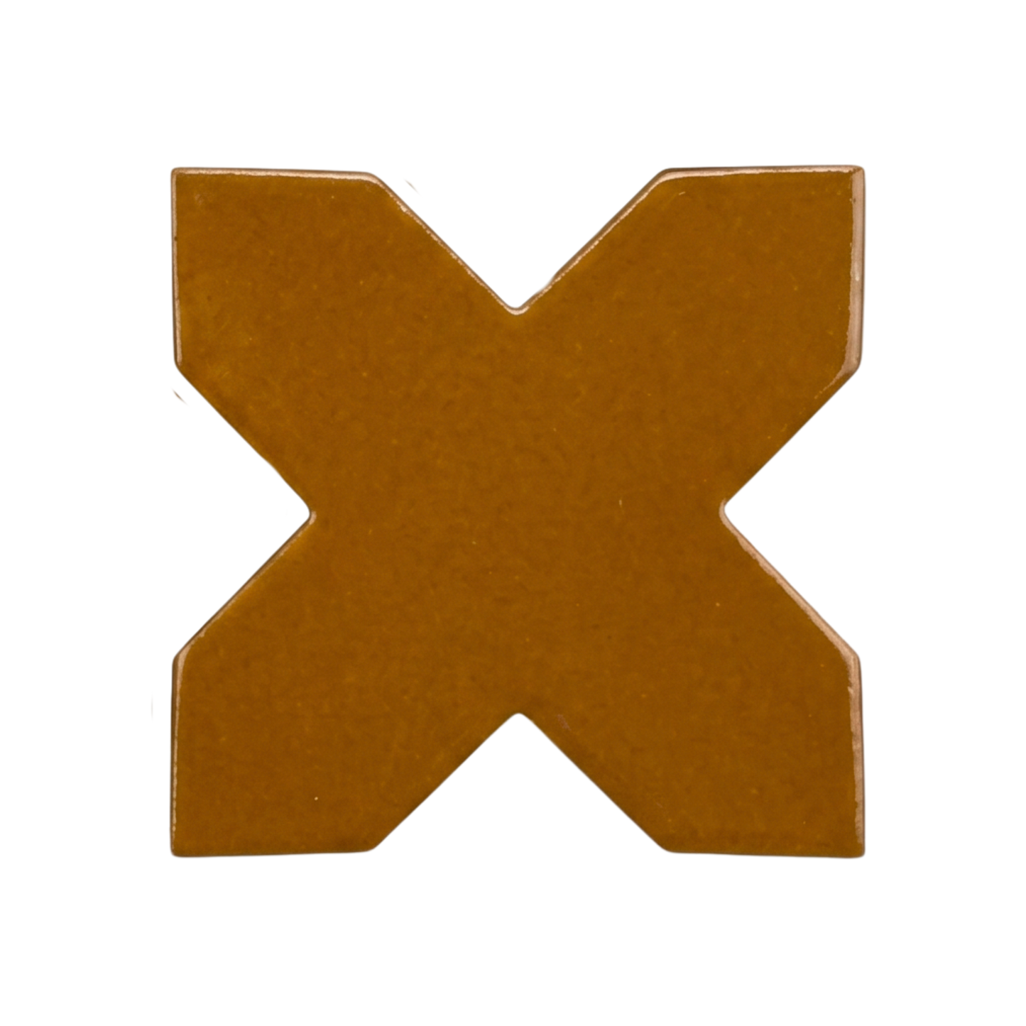 Brown Cajeta cross tile by Clay Imports with a slightly glossy, textured finish.