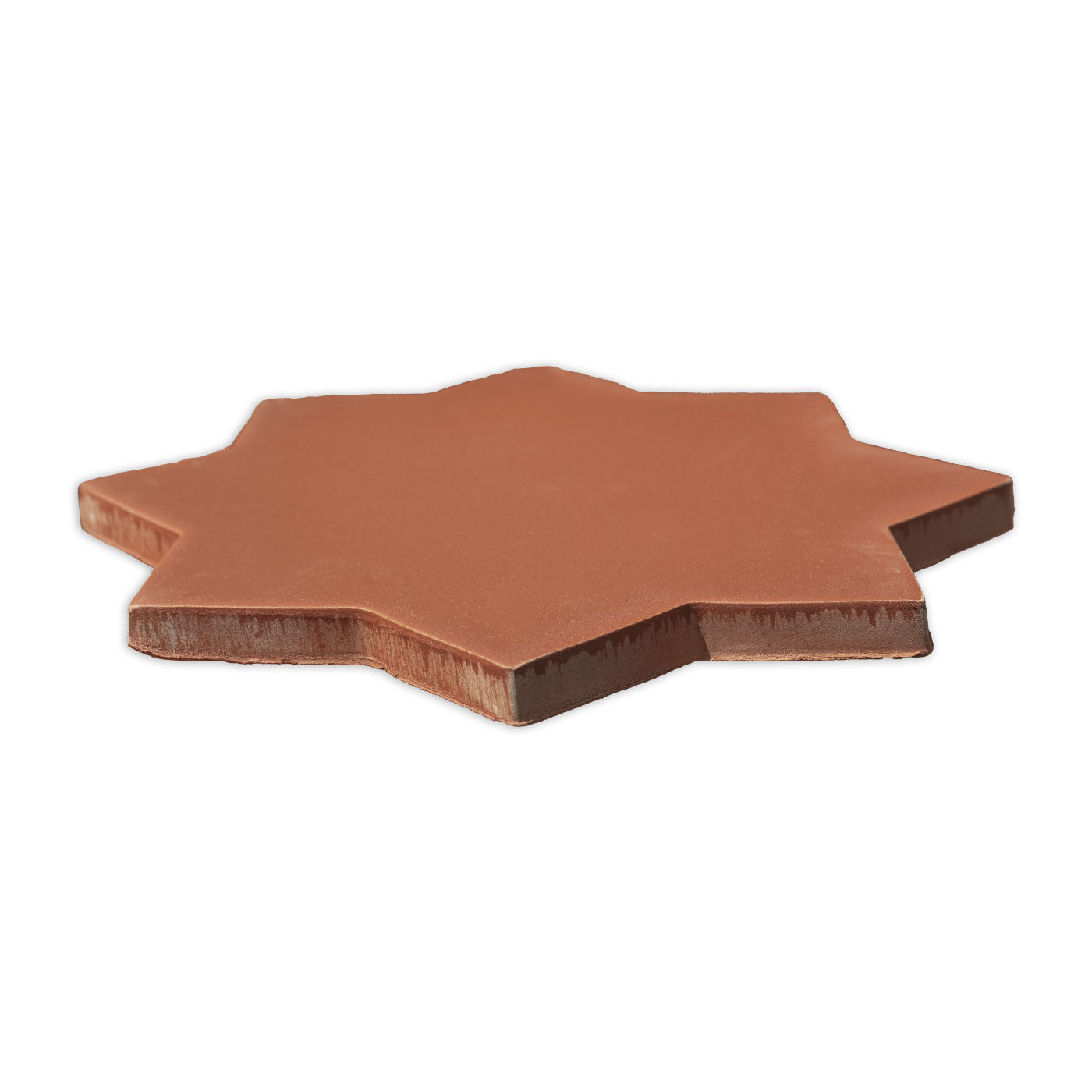 Terracotta star solid tile by Clay Imports with a smooth top and visibly textured sides.