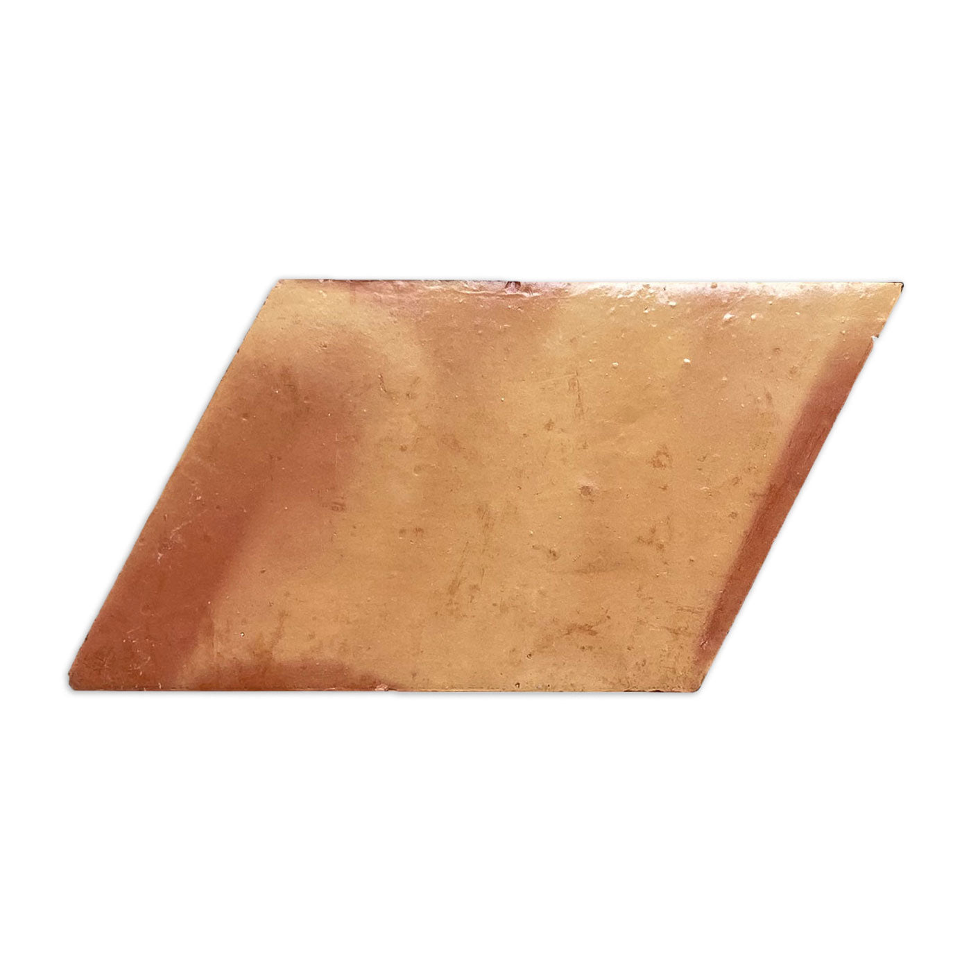 Smooth gloss terracotta parallelogram tile by Clay Imports with natural reddish-brown color variations.