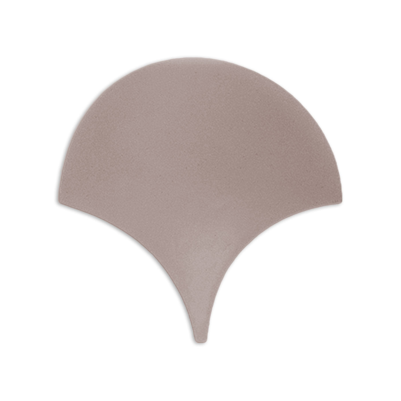 Abanico shaped light brown clay tile by Clay Imports with a subtle textured surface, isolated on a white background.