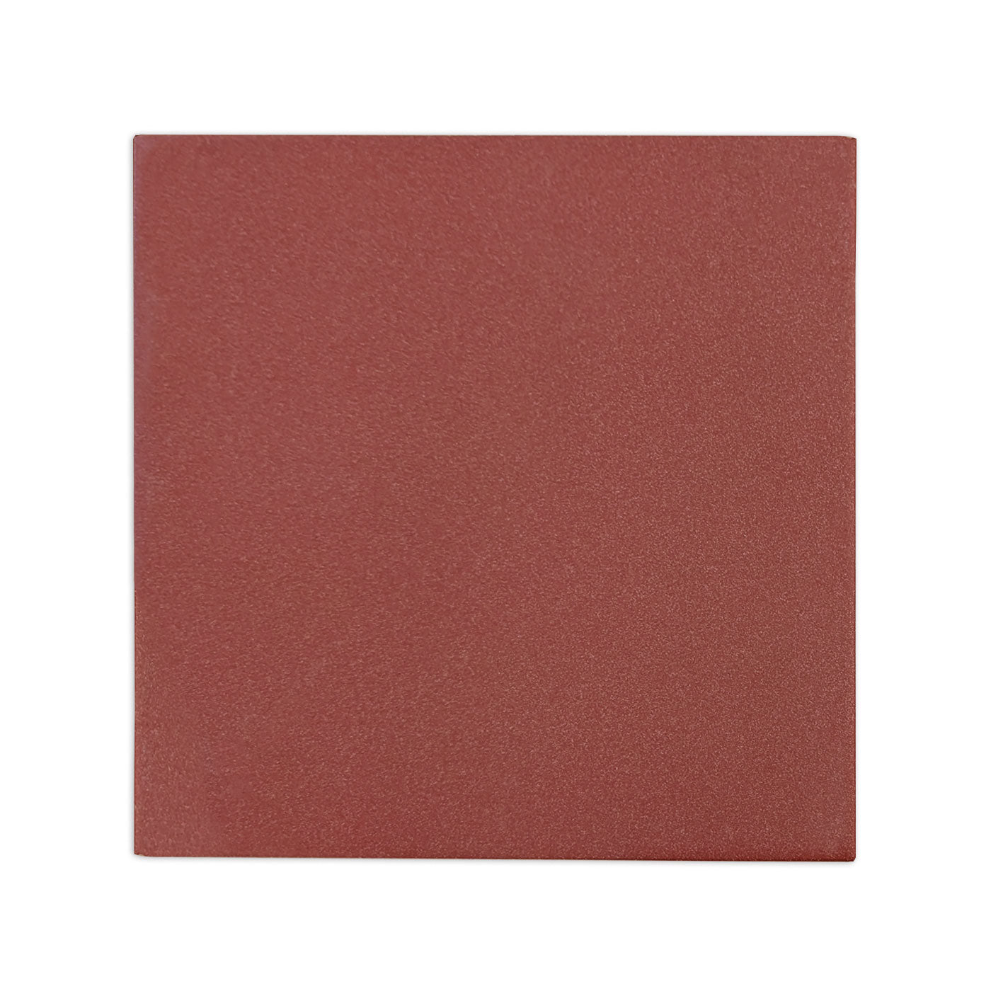 A square wild berry red clay tile by Clay Imports with a subtly textured, matte surface and slightly beveled edges.