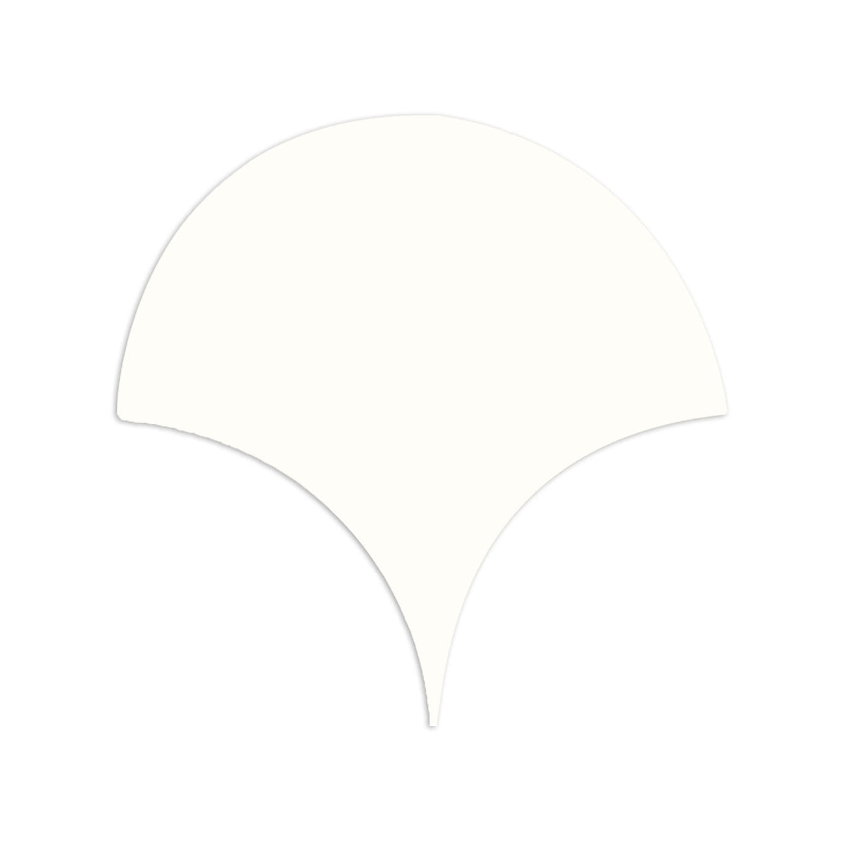 Mamey Abanico clay tile by Clay Imports with a smooth matte finish, isolated on white.
