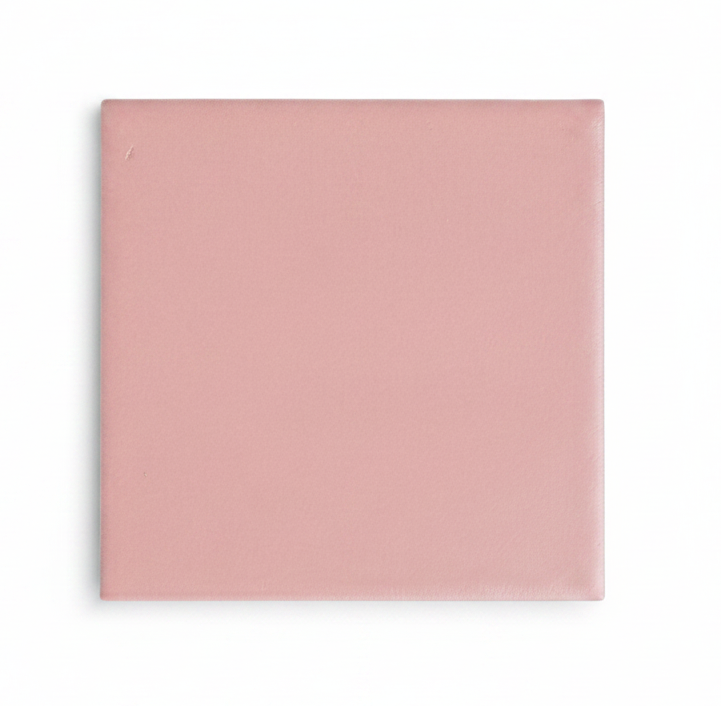 Four Pink Guava 6x6 clay tiles by Clay Imports, showing a subtle, matte texture.