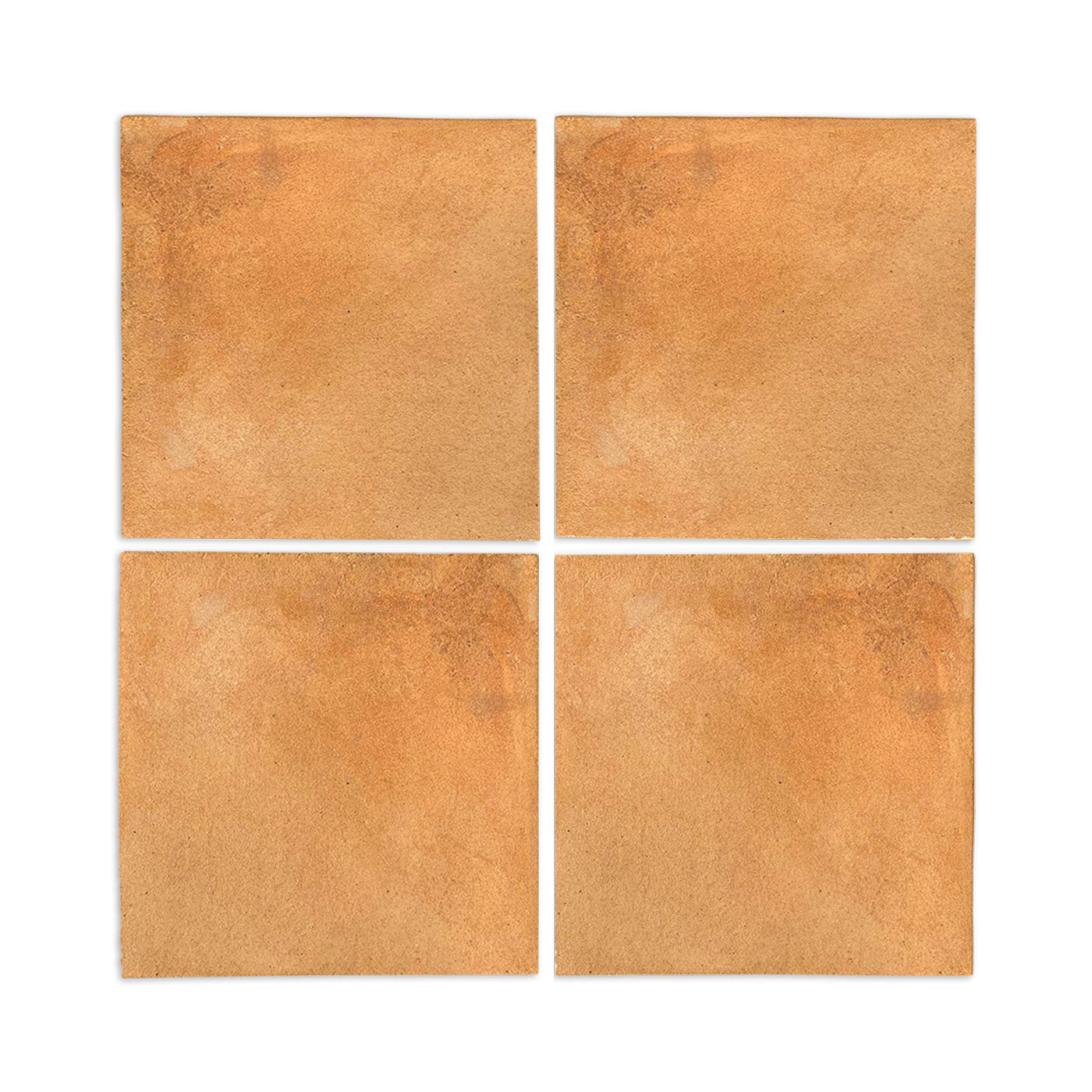 Orange-brown Cotto Sienna sample tiles by Clay Imports, with a rustic, matte texture, arranged in a grid.