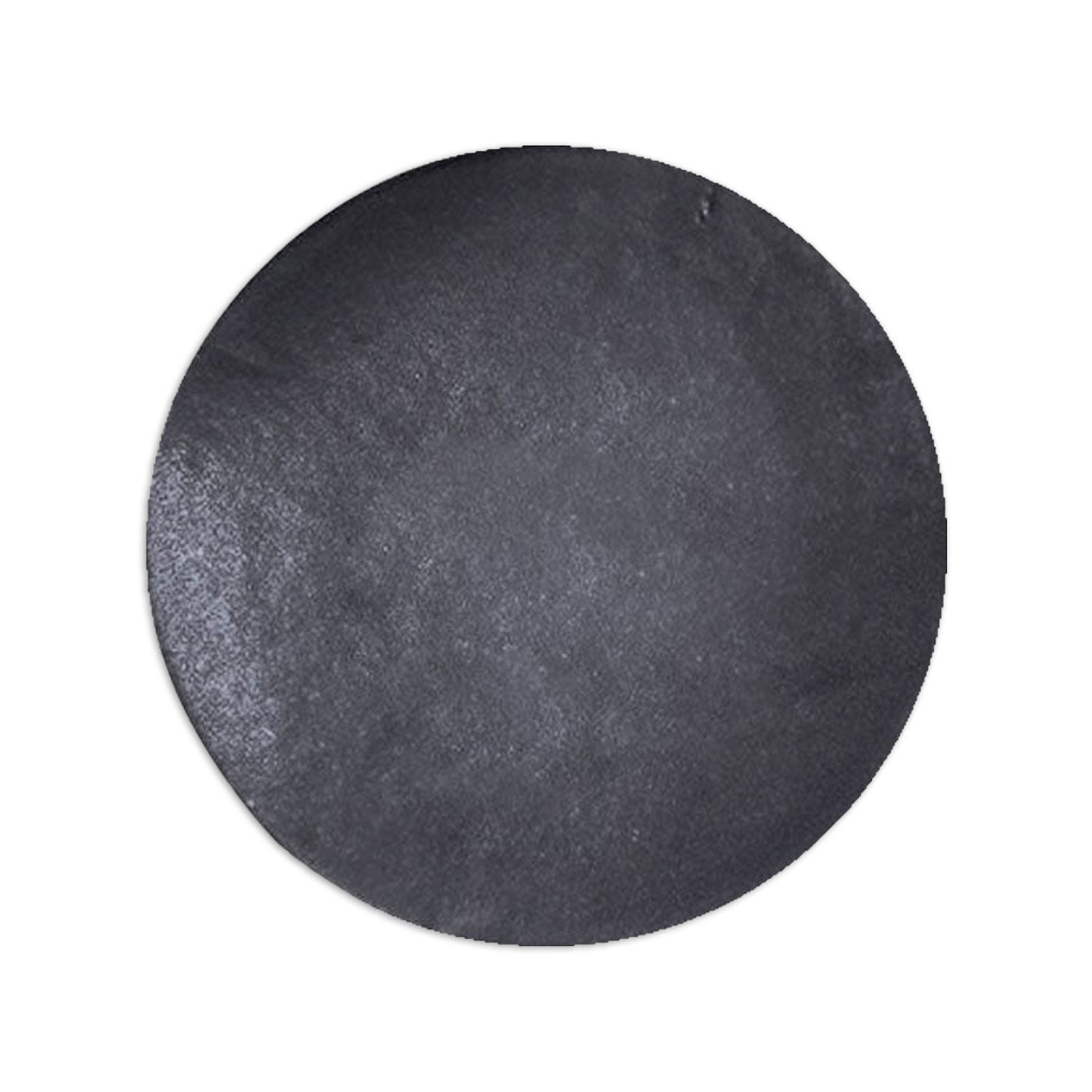 Black suede circle by Clay Imports with a subtle matte texture.