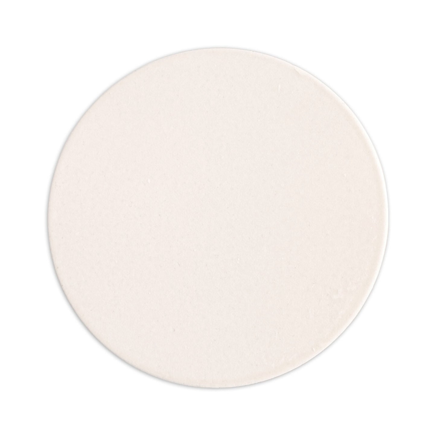 Circular solid tile in light cream by Clay Imports with a subtle matte texture.