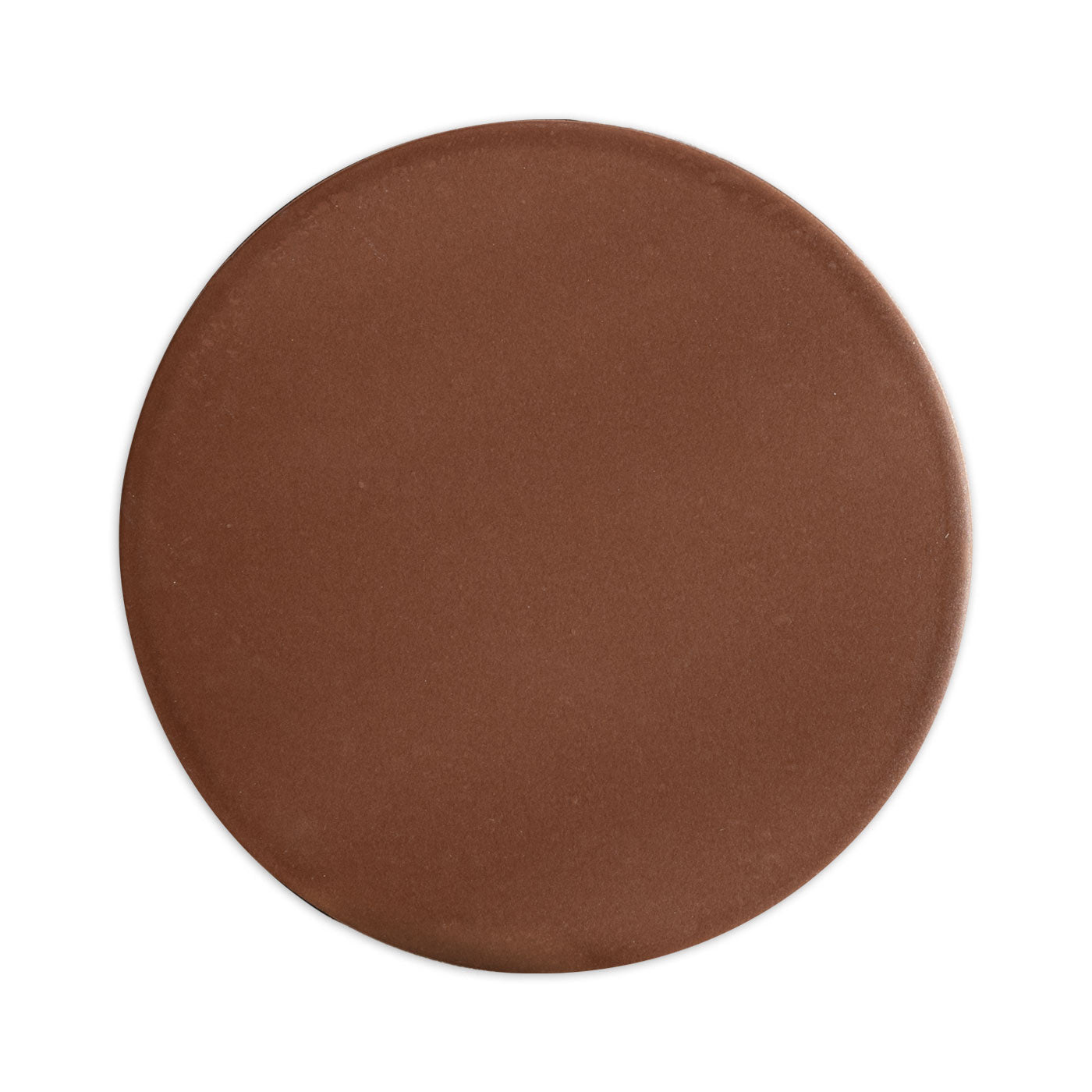 Brown Carajillo 8 circular tile sample by Clay Imports with a matte, slightly textured finish.