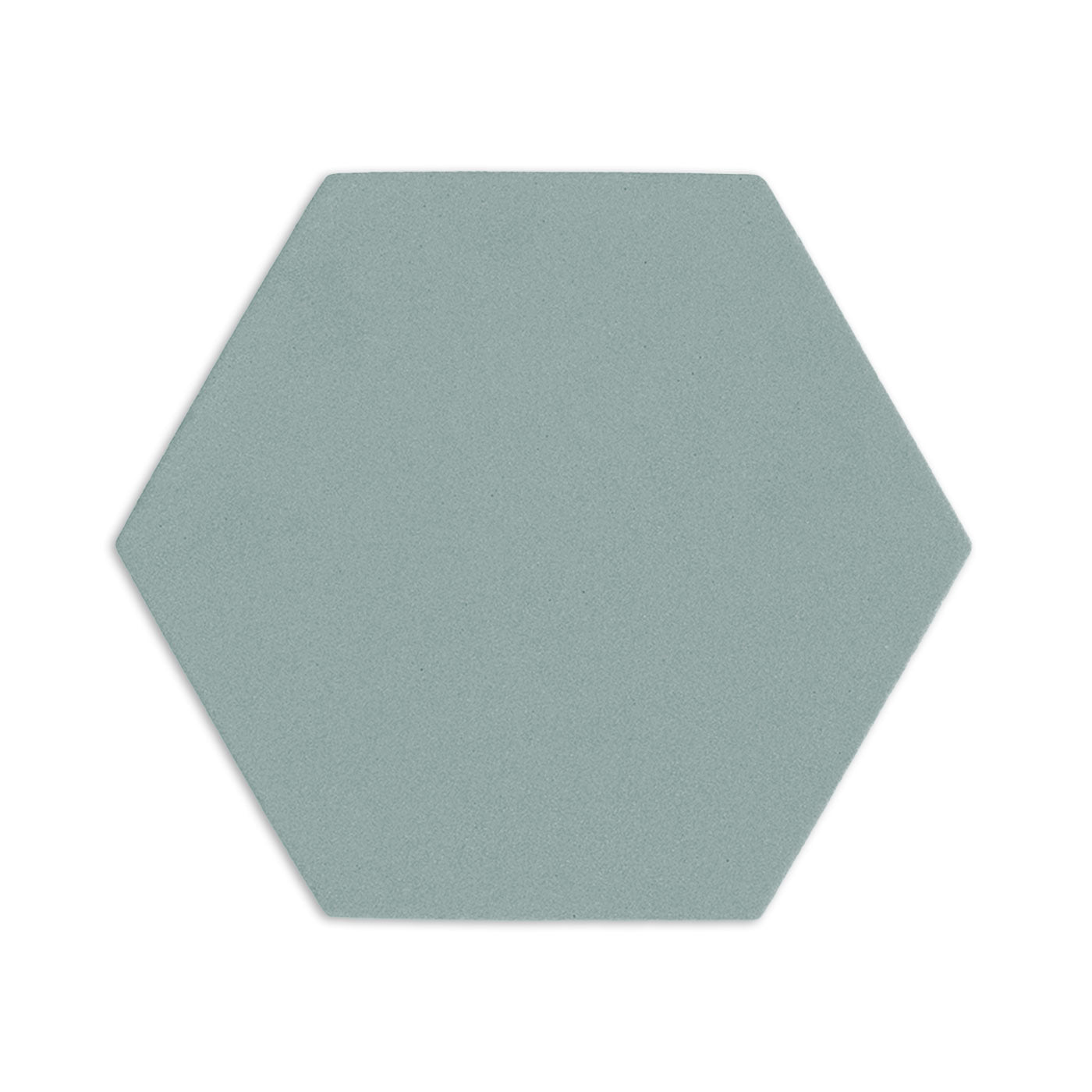 Light teal green hexagon clay tile by Clay Imports with a matte texture.