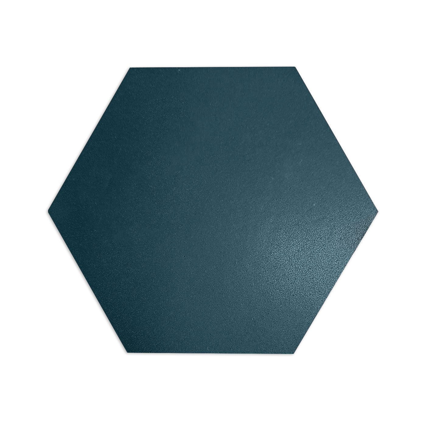 A hexagon clay tile in midnight teal color by Clay Imports, featuring a matte, slightly textured finish.