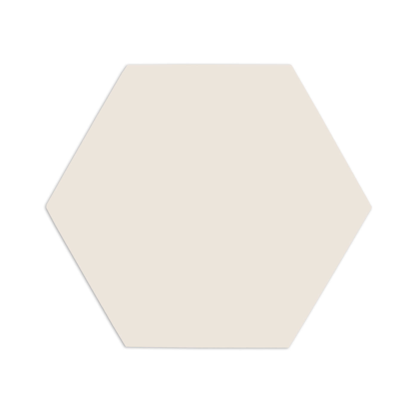 Hexagon sample in Twine 8 by Clay Imports, a light beige tile with subtle shadow.
