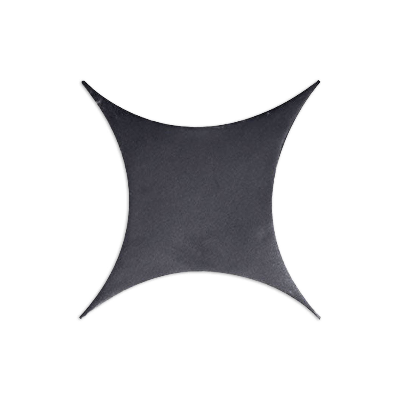 Black suede Rombo tile by Clay Imports, designed with concave sides and sharp pointed tips.