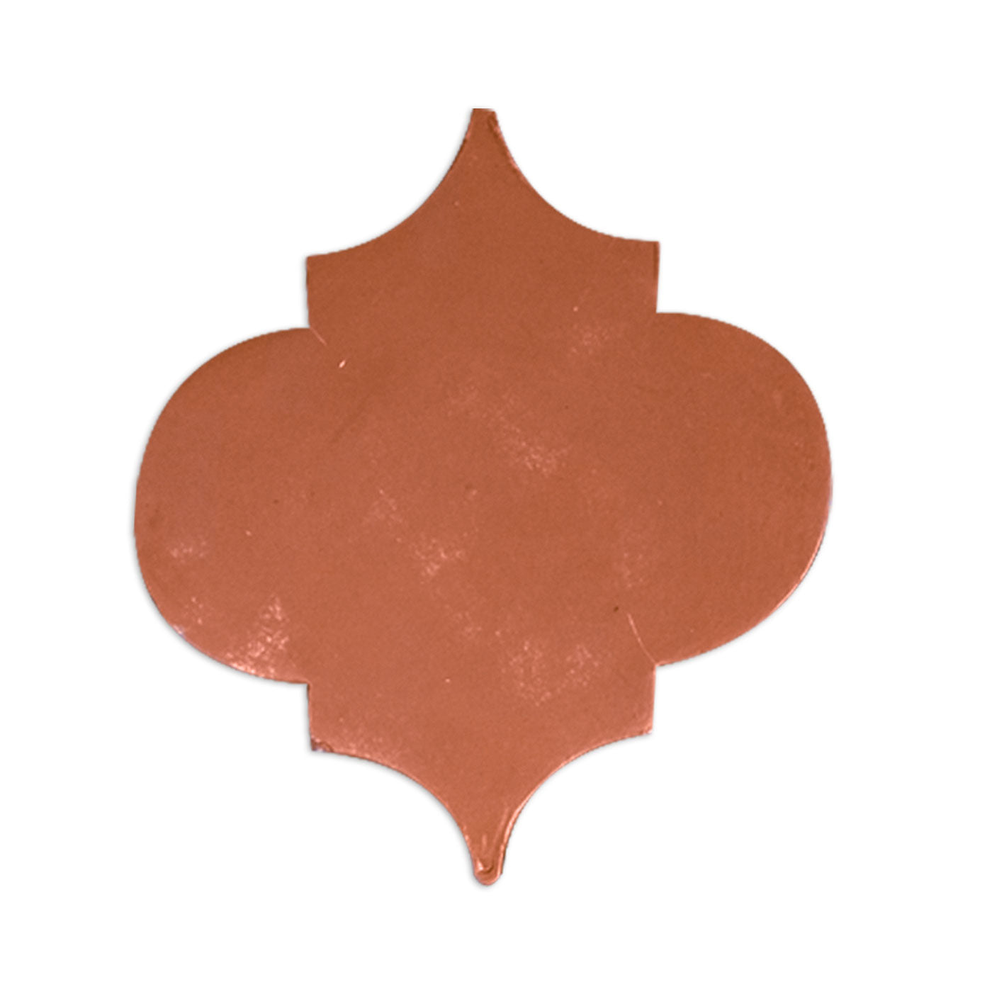 D'Hanis red terracotta fleur sample by Clay Imports, an arabesque-shaped tile with a textured matte finish.
