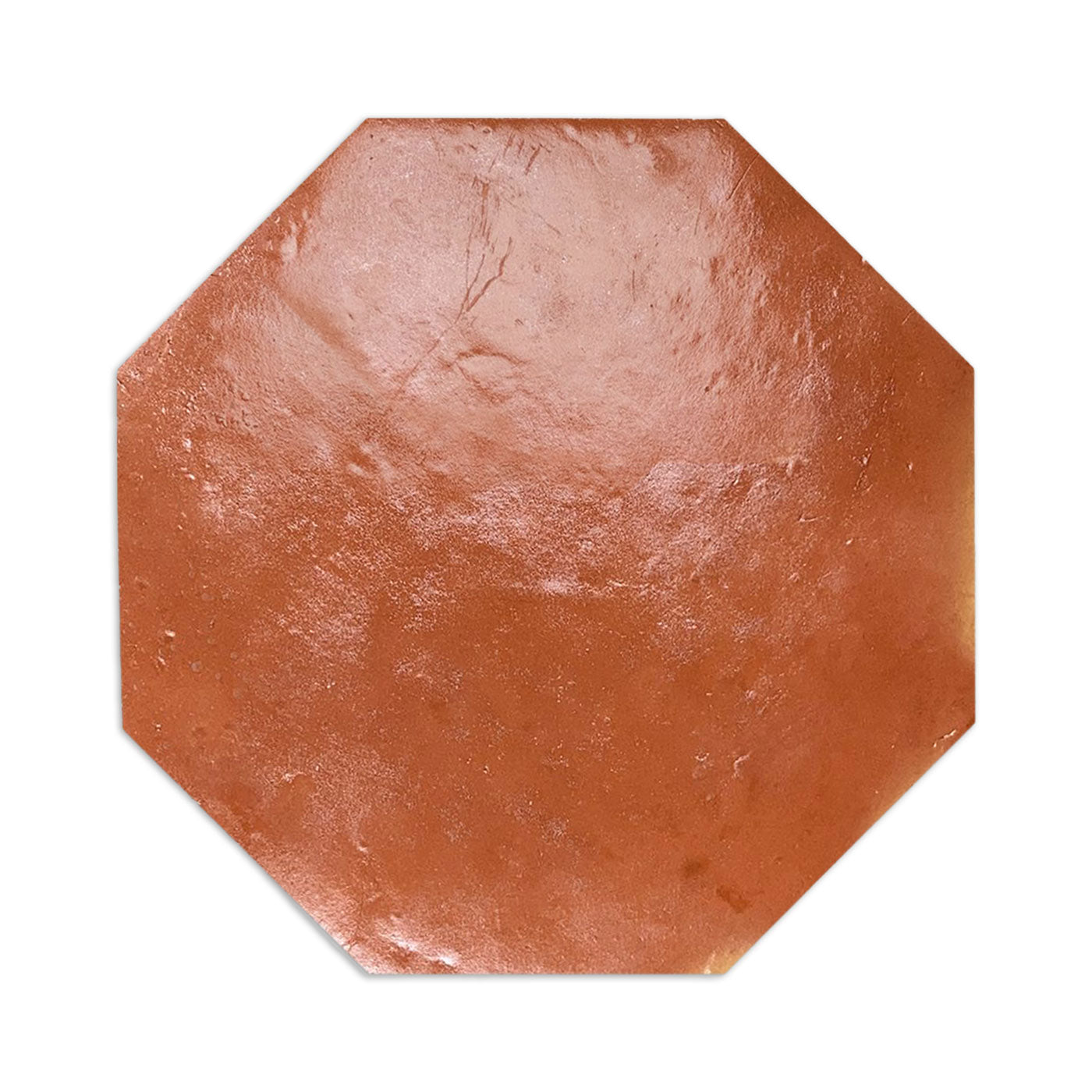 Octagonal terracotta tile by Clay Imports with a smooth glossy finish and subtle surface variations.