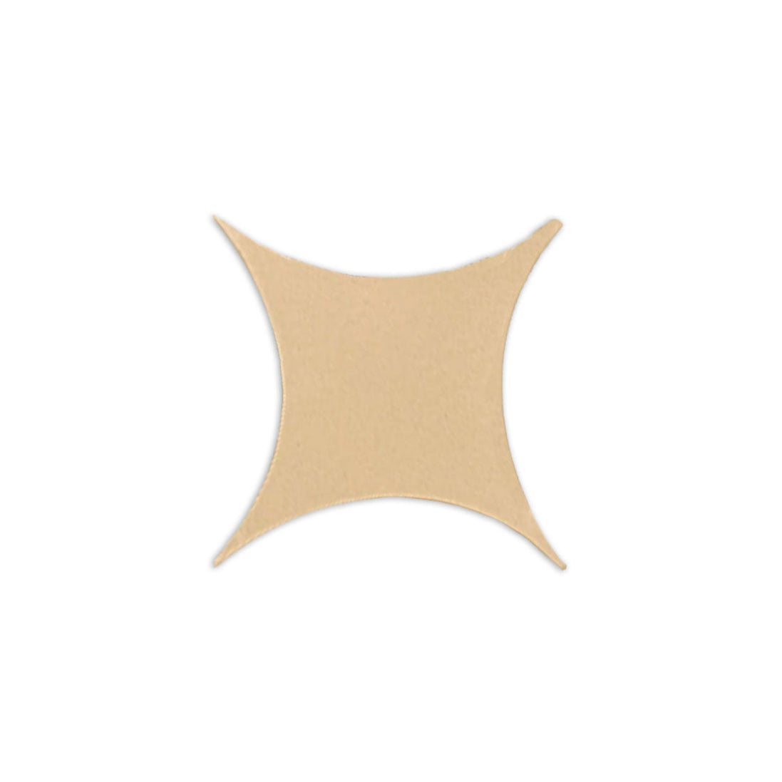 Beige Rombo & Circle Twig 8 tile sample by Clay Imports, featuring a unique curved star shape.