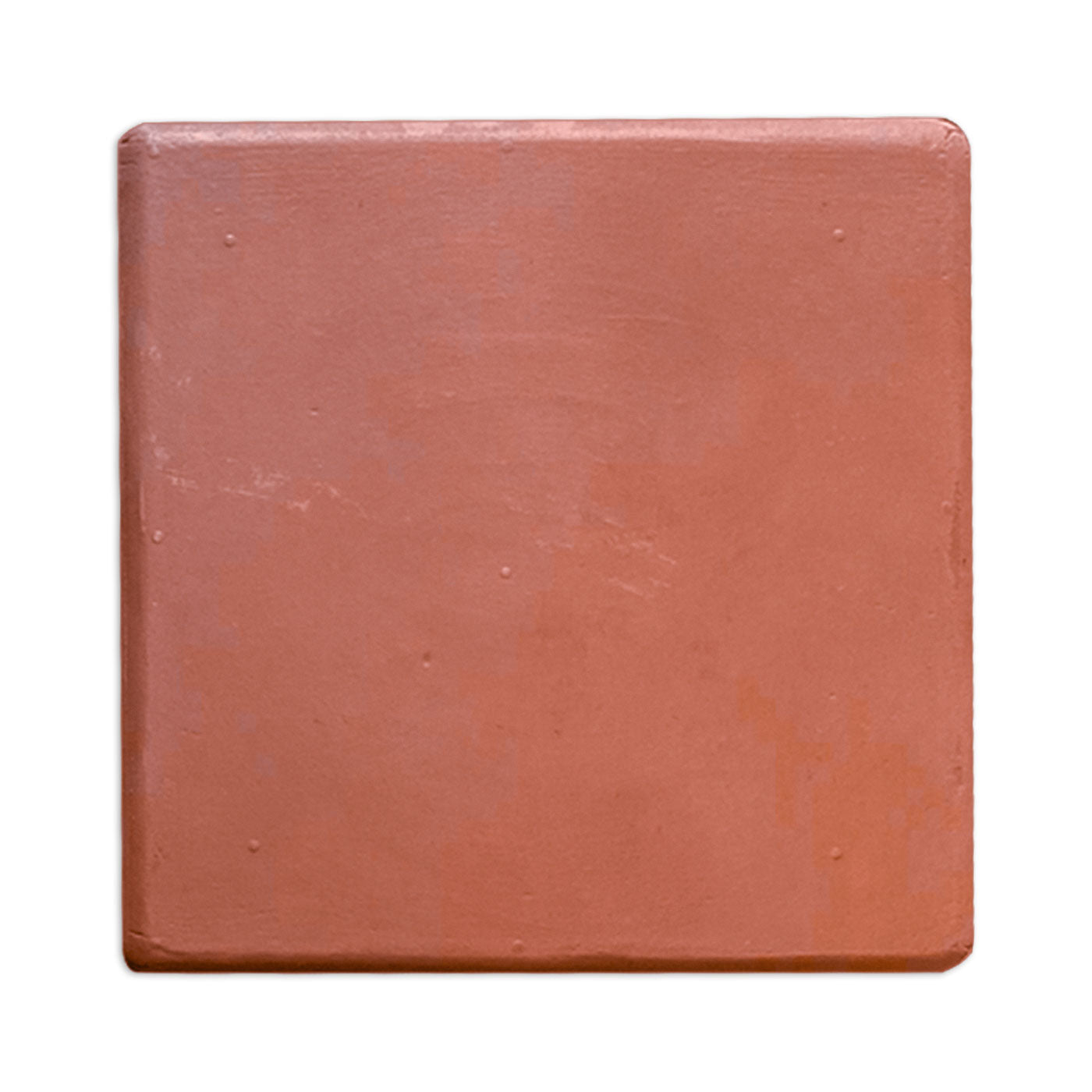 D'Hanis Red Terracotta 8x8 tile sample by Clay Imports, with a smooth matte finish and slightly rounded edges.
