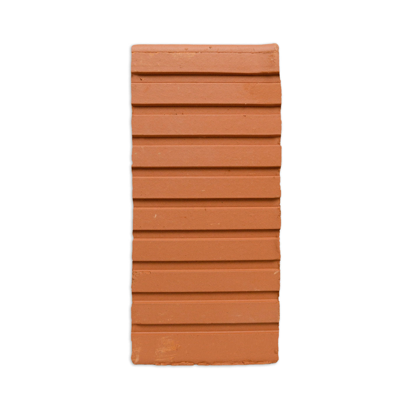 Reddish-brown Breeze Block Campo by Clay Imports, with horizontal ribbed grooves.