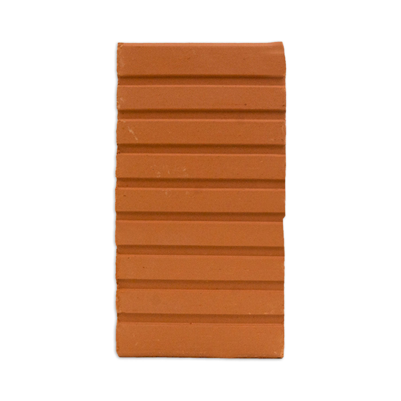 Terracotta Breeze Block with horizontal grooves by Clay Imports Breeze Blocks.