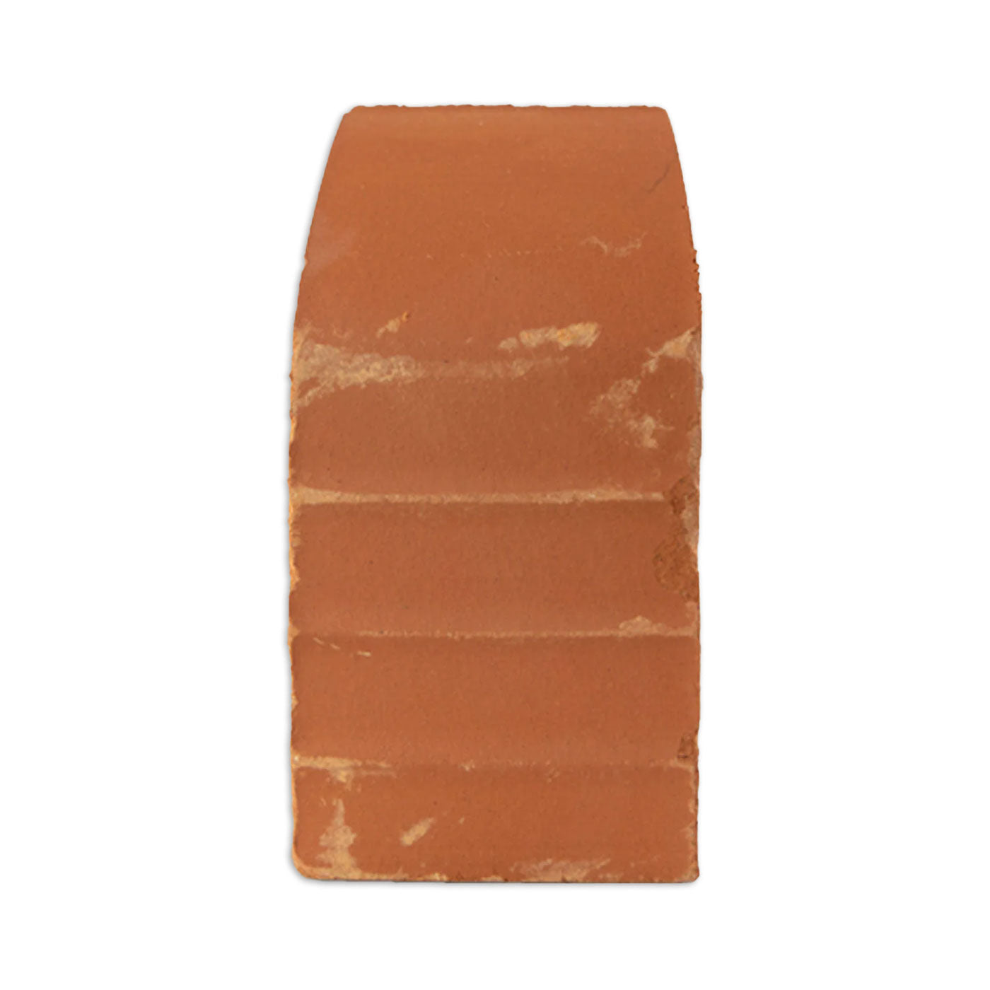 Red-orange clay Breeze Block Mariposa from Clay Imports with a rounded top edge and horizontal texture.