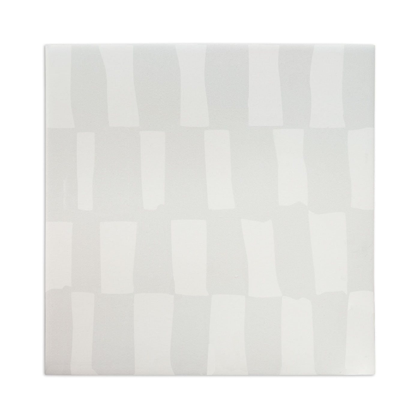 Square Rice White Moon Check sample by Clay Imports with an abstract pattern of light gray and white rectangles.