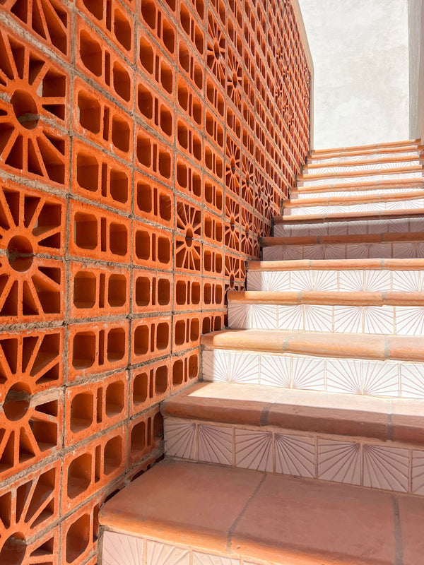 Paired with Organic Terracotta Coping | Petalo and Ventana Breeze Blocks