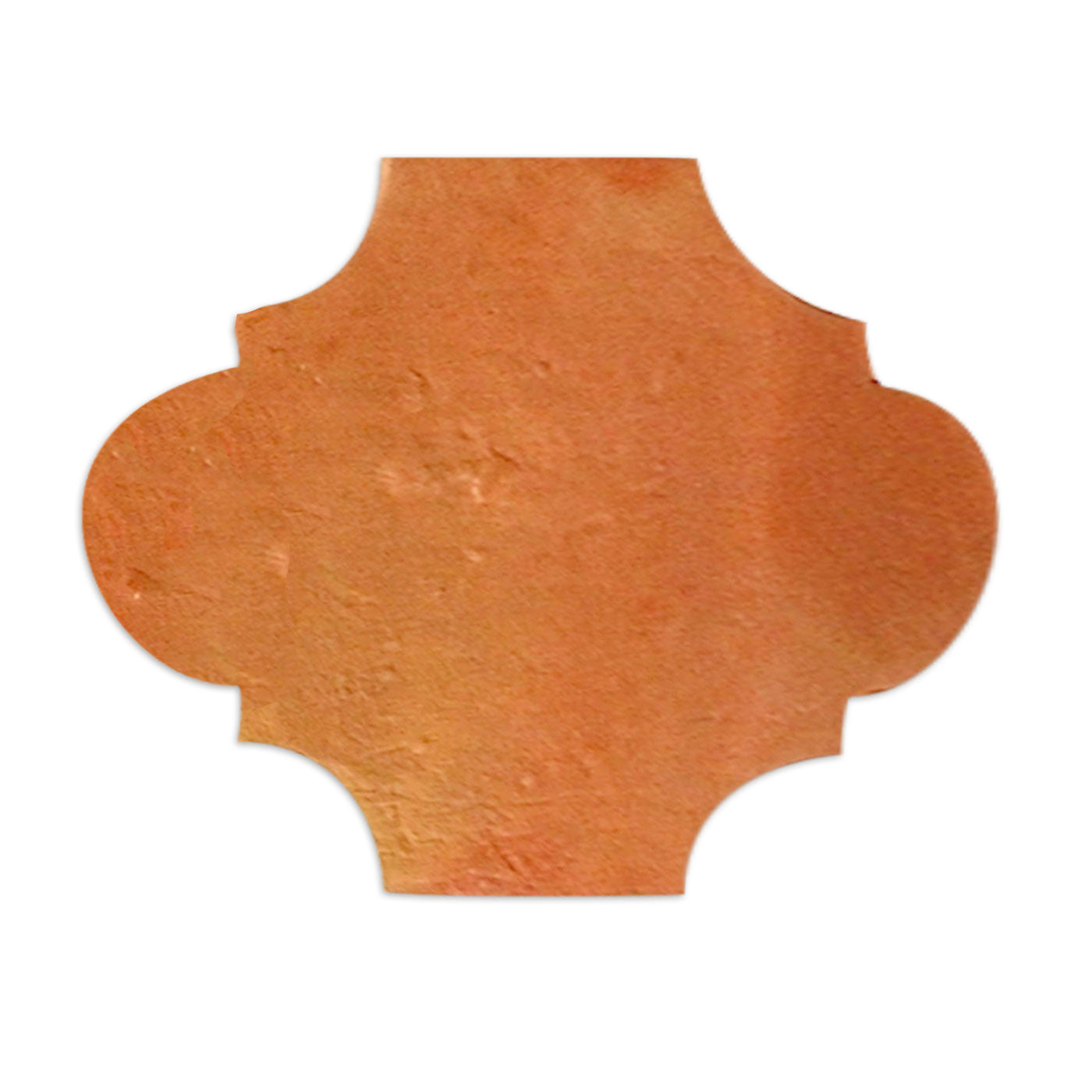 Terracotta orange decorative sample tile by Clay Imports with a textured surface.