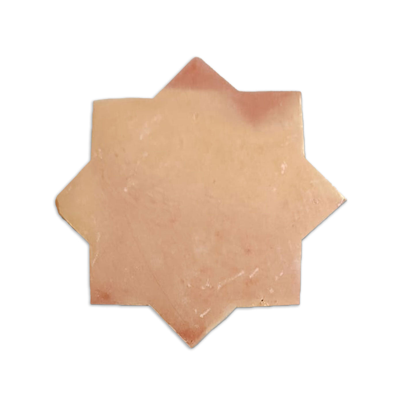 Star-shaped terracotta tile in light reddish-brown by Clay Imports with a smooth satin finish and subtle variations.