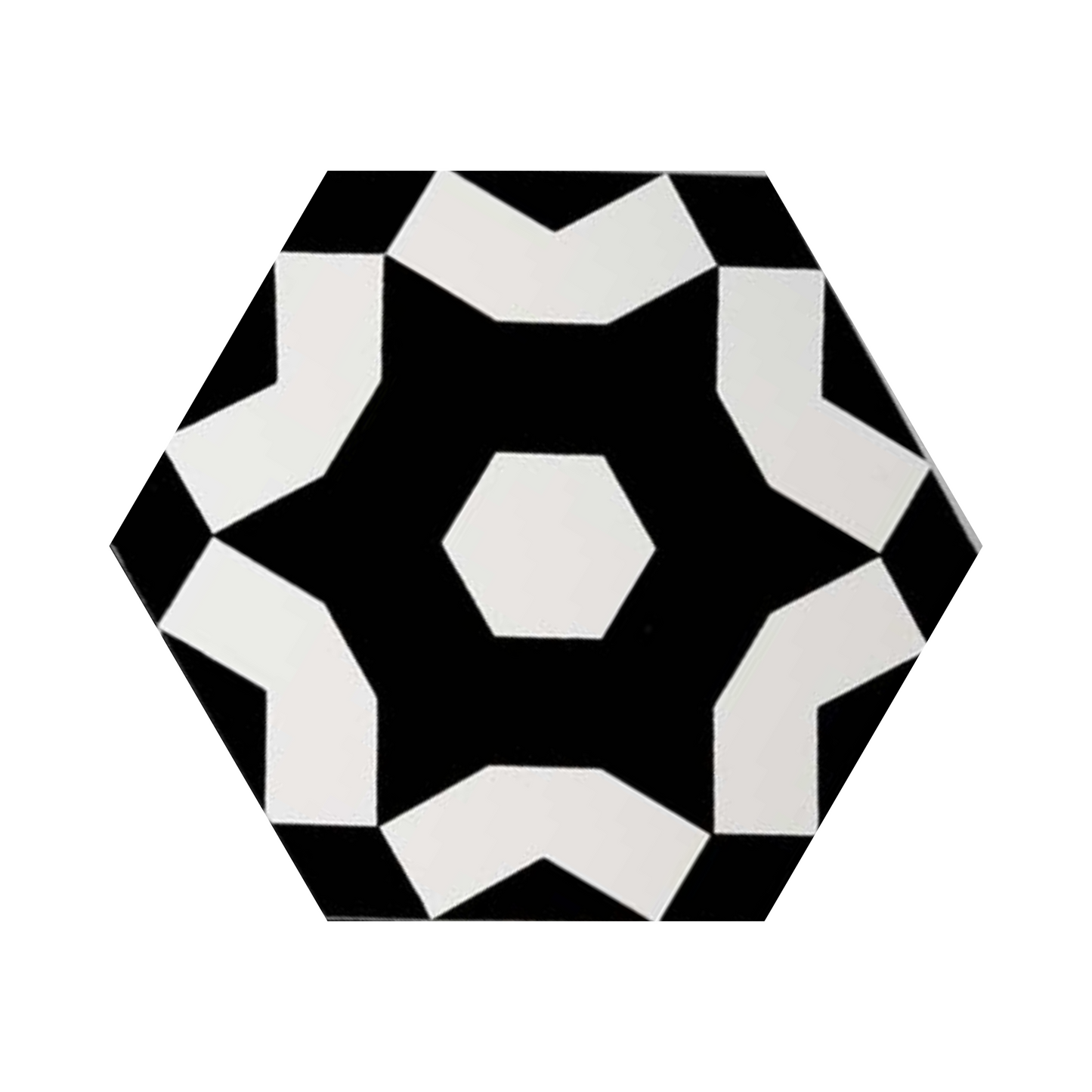 Starz Pitch Black bundle by Clay Imports featuring a hexagonal tile with a geometric black and white star pattern.