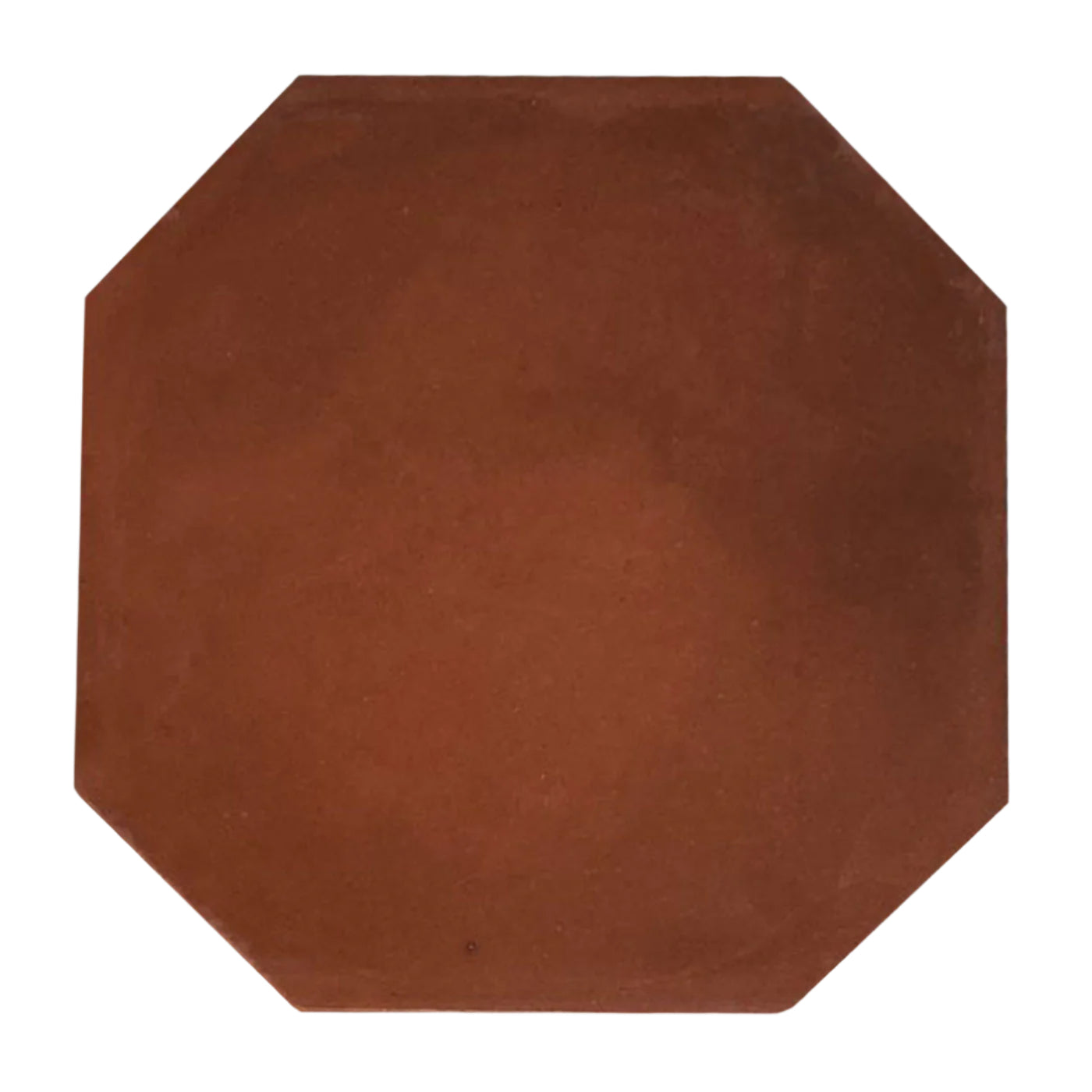 Reddish-brown octagon tile by Clay Imports with a smooth, matte finish.