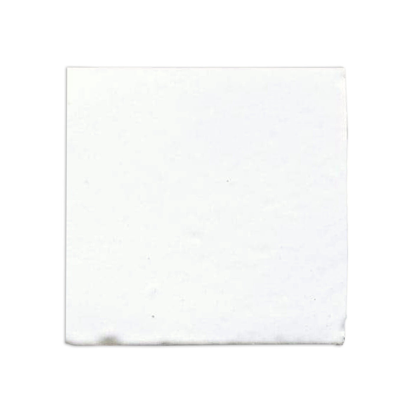White Zellige tile sample by Clay Imports, square with a slightly textured and irregular surface, visible from above.