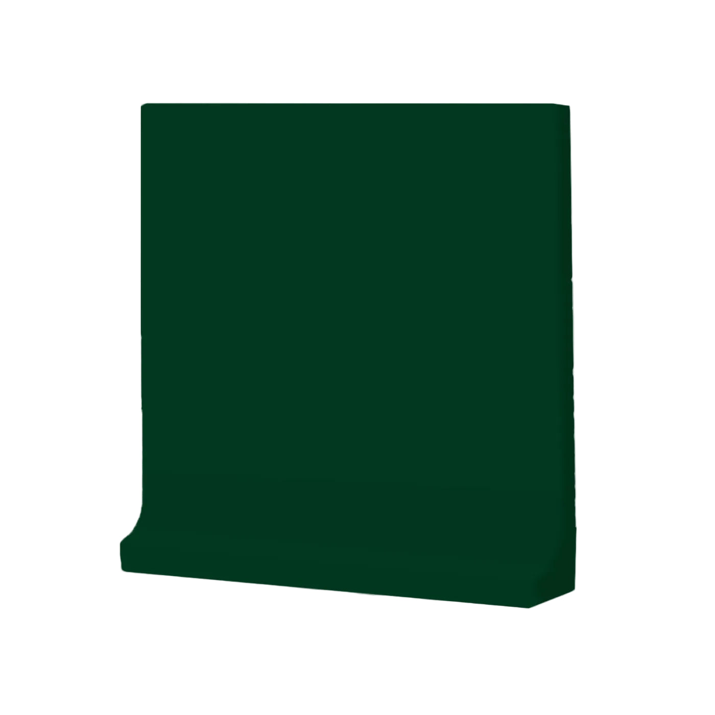 Forest solid tile cove base by Clay Imports, a smooth dark green curved trim piece.