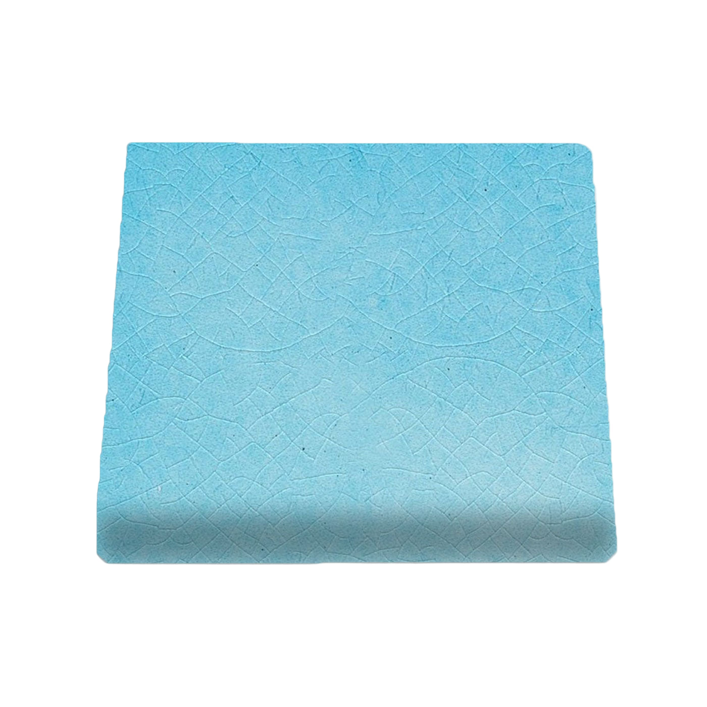 Single Bullnose Aqua Crackle Gloss Tile 6x6