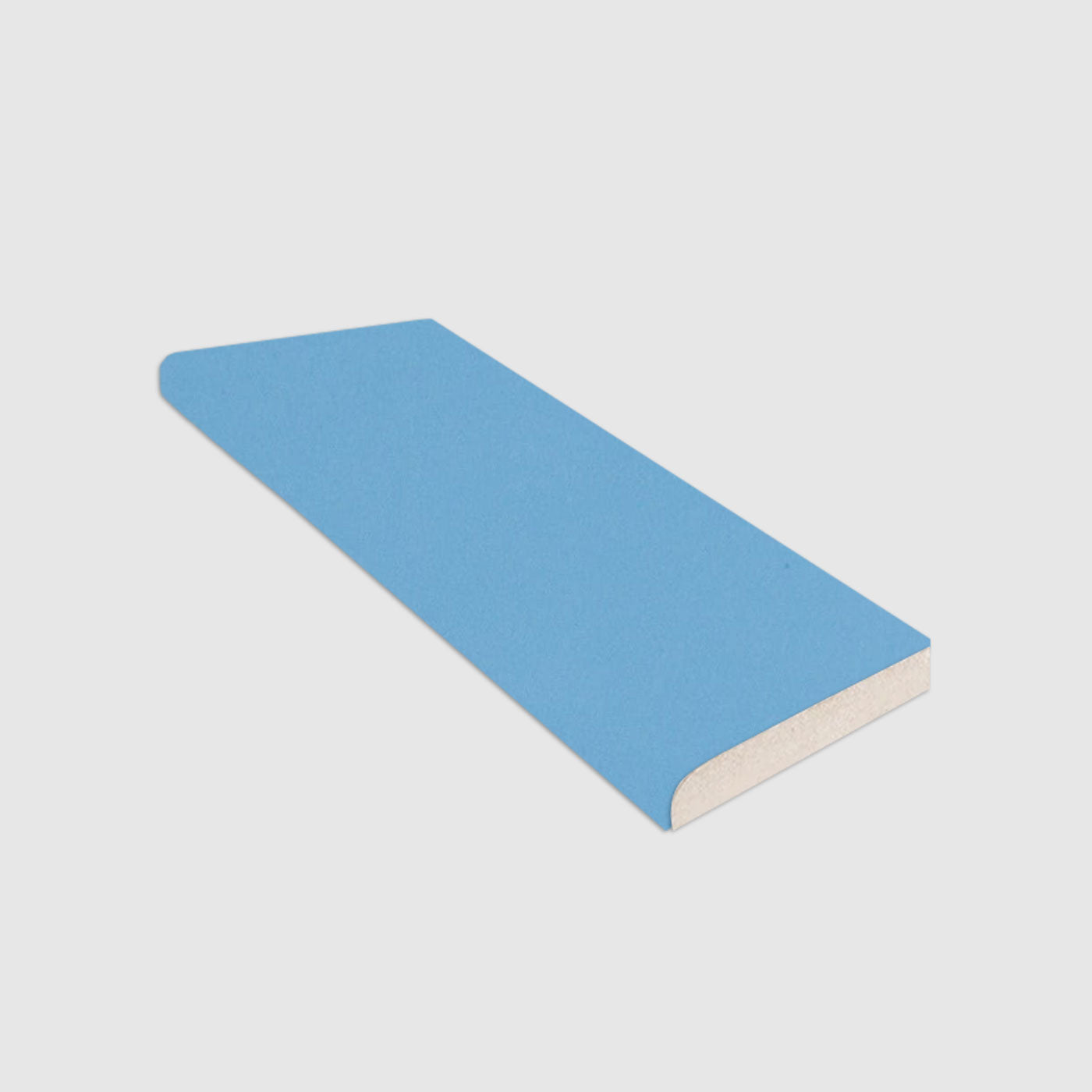 Single Bullnose Baby Blue Gloss Tile 2x8