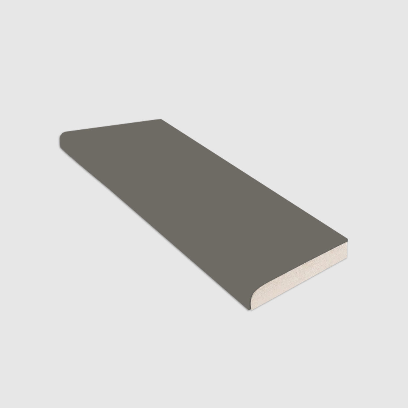 Single Bullnose Graphite Gloss Tile 2x8