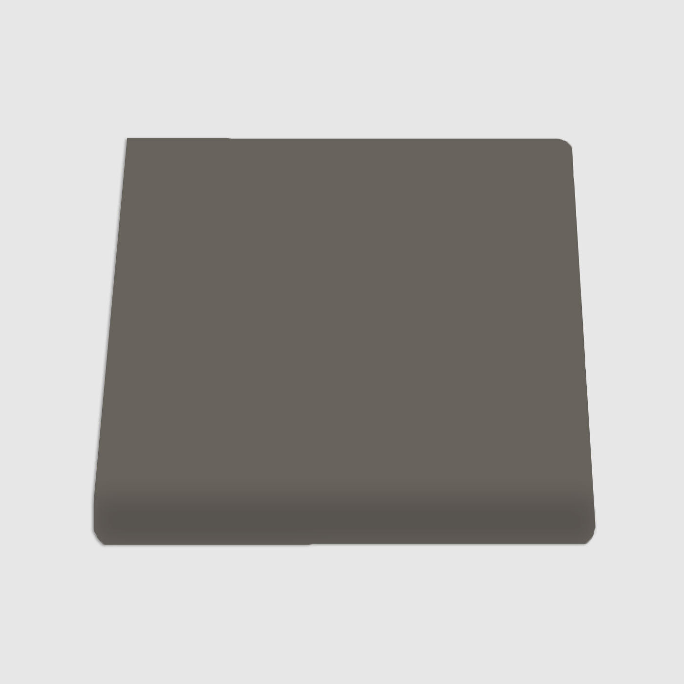 Single Bullnose Graphite Gloss Tile 6x6