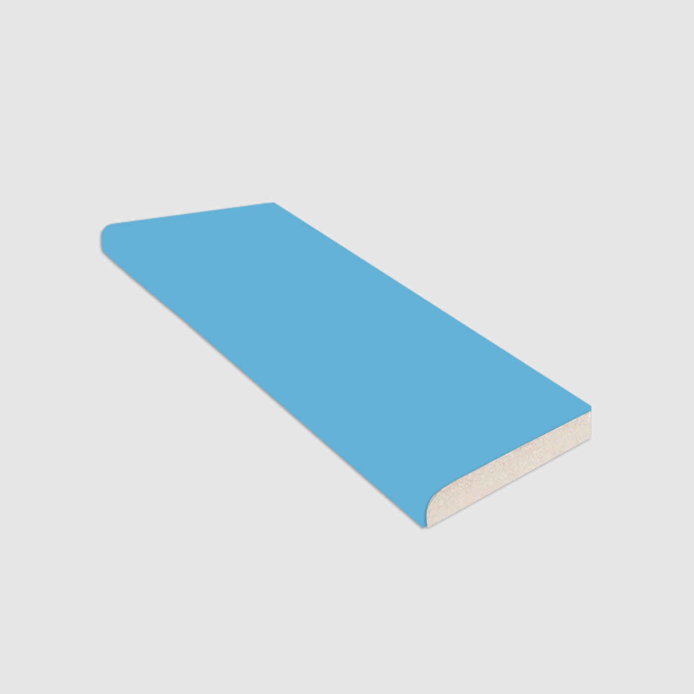 Single Bullnose Turquoise Gloss Tile 2x8