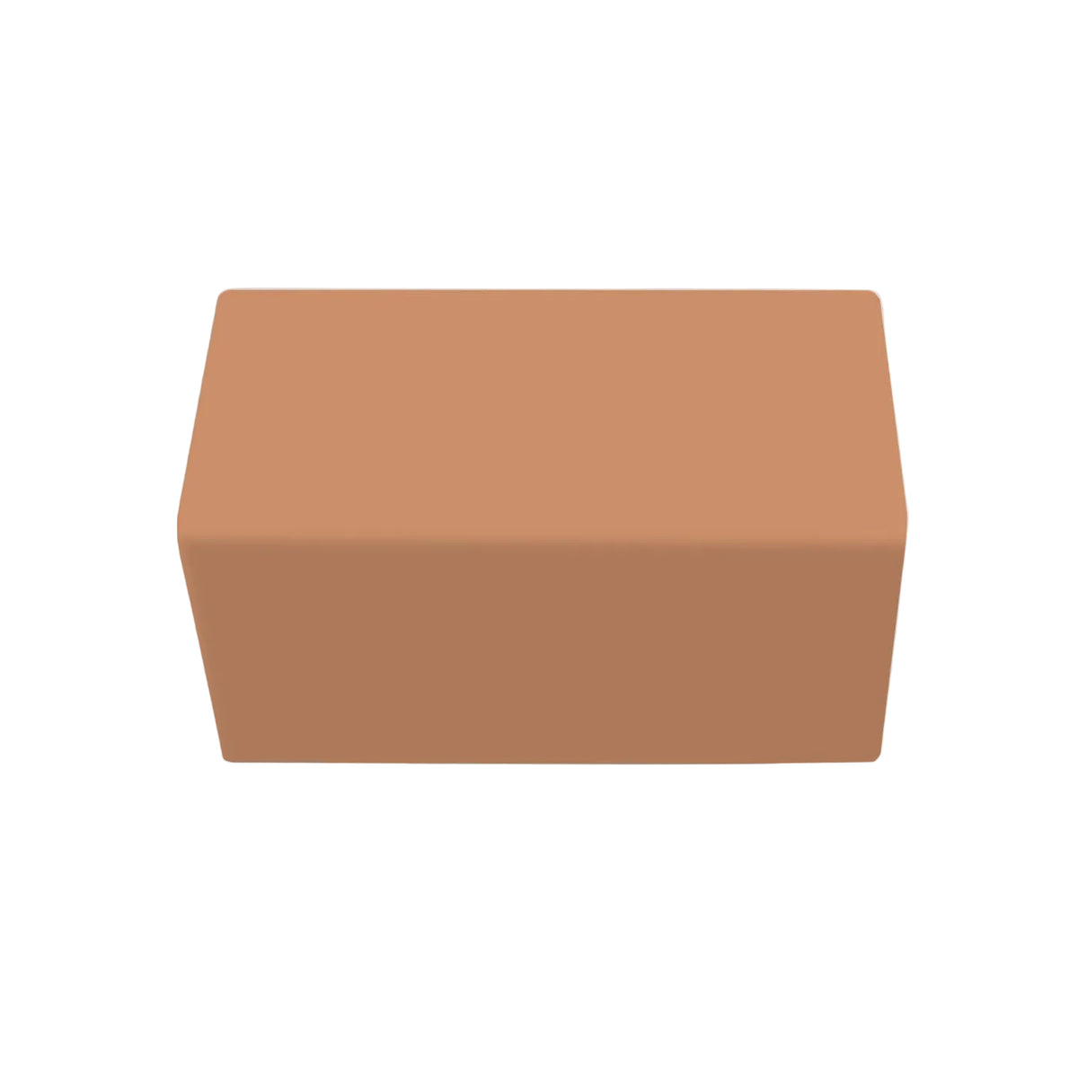Tequila V Cap Solid Tile Trim by Clay Imports, a single smooth, burnt orange piece with angled sides, viewed from above.