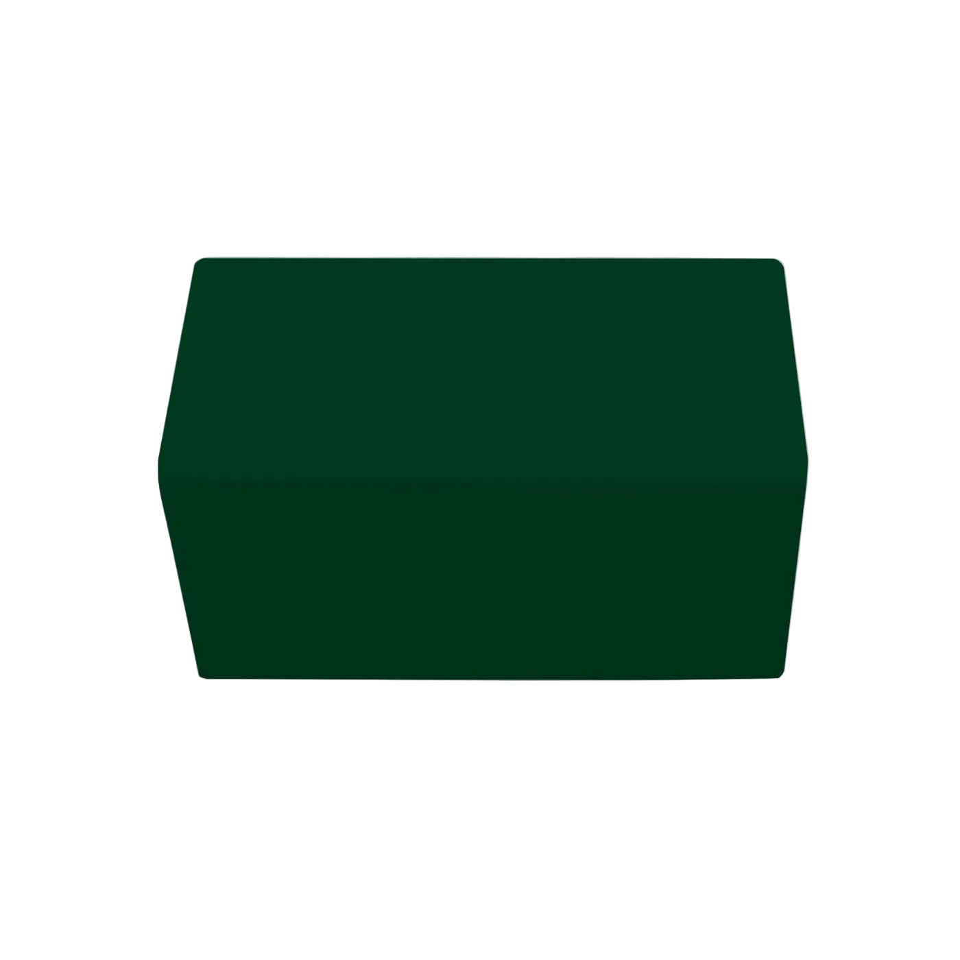 Dark green V Cap Tile Trim by Clay Imports, smooth with rounded upper edges, viewed from a slight top angle.