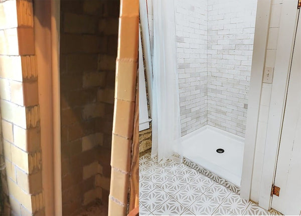 Before & After Transformation Of Sarah's Lakehouse Bathroom