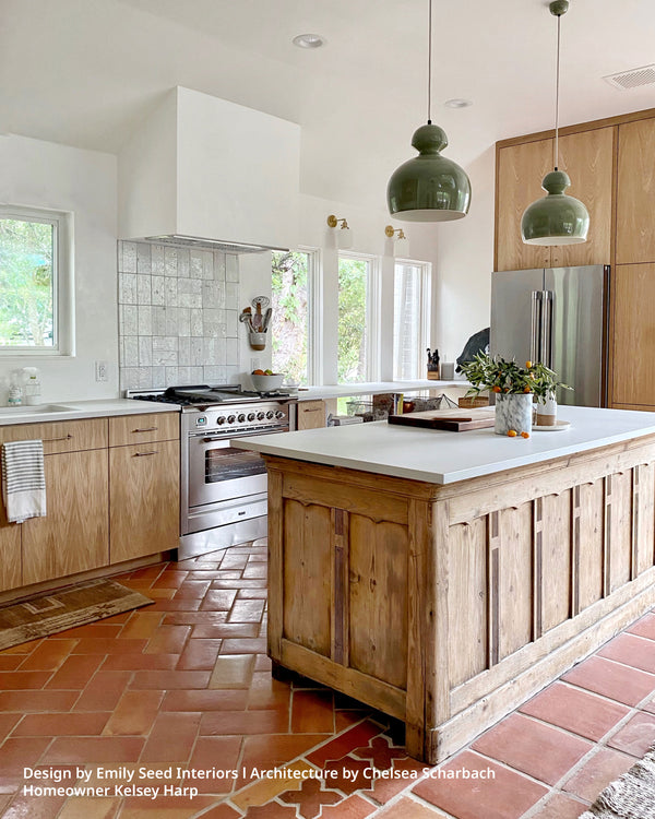 Terracotta floor tile in a home kitchen clay imports