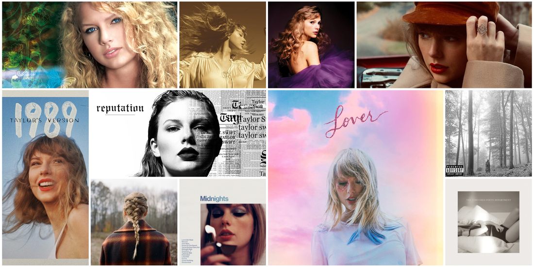Taylor Swift album covers collage