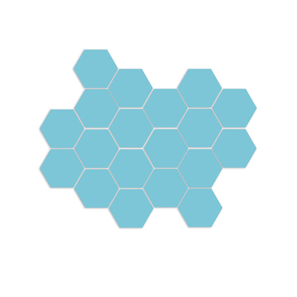 Aqua Crackle Hexagon Meshed 1"
